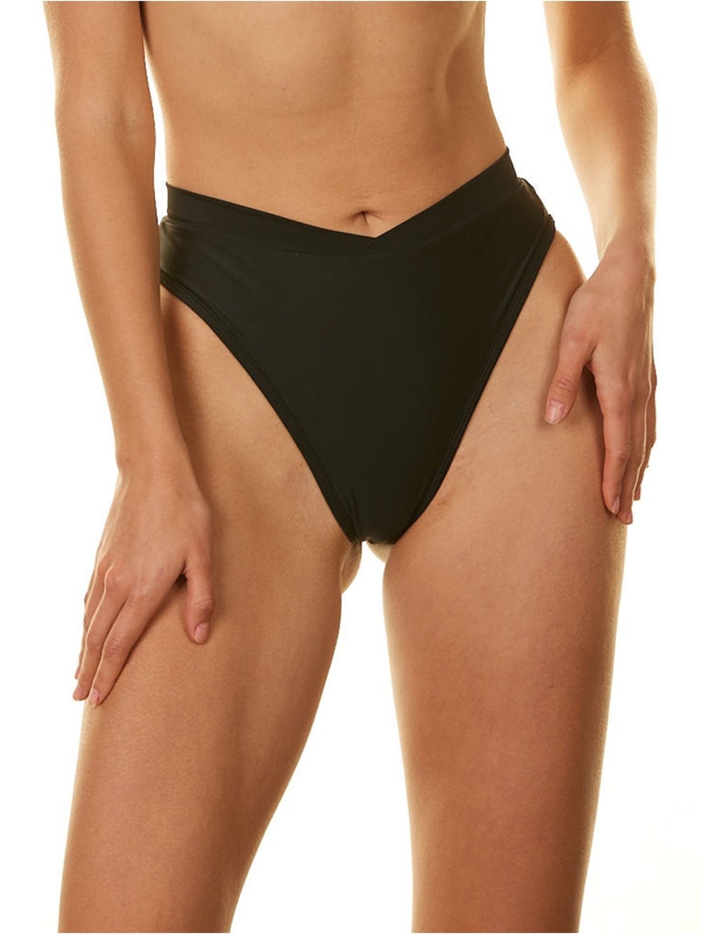 High Waist Bikini Bottom - Jet Black, Sustainable Swimwear - Recycled Fabric